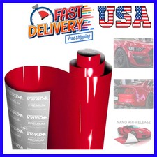 Ultra Gloss Metallic Candy Red Vinyl Car Wrap Paint Replacement Film Roll wi...