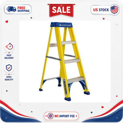 Louisville Ladder 4' Fiberglass Step Ladder, 8' Reach, 250 lbs Load Capacity