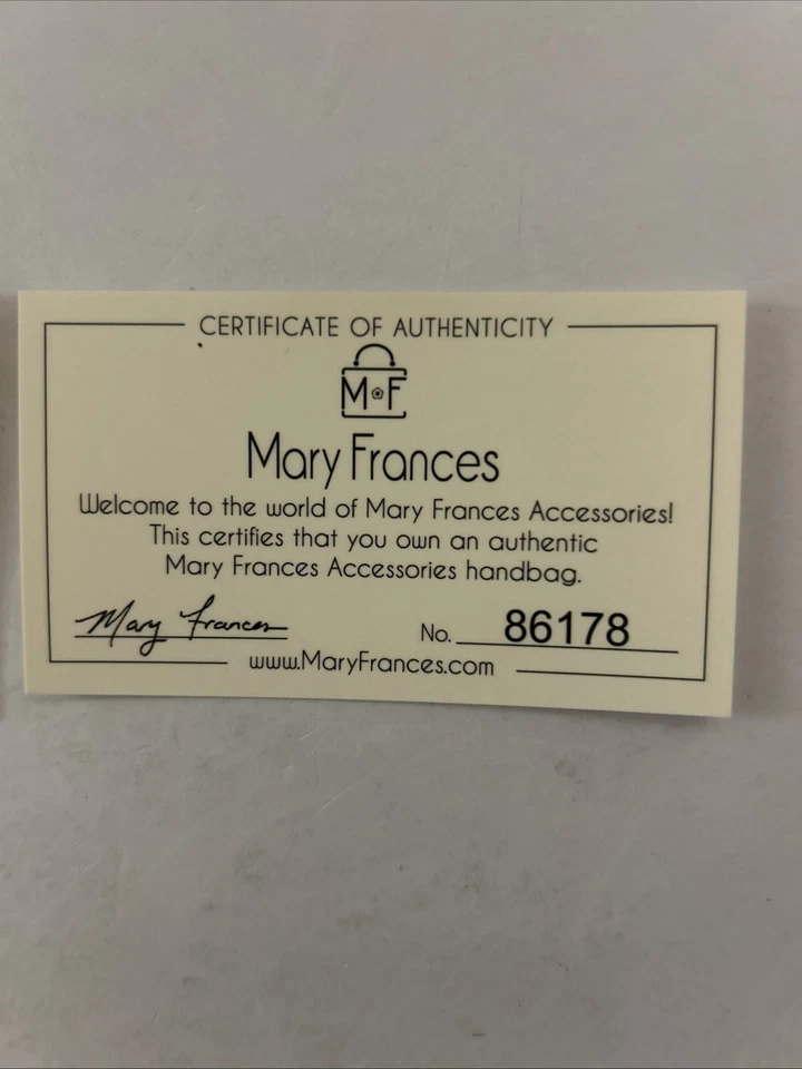 MARY FRANCES La Petite Flor Adornada Flor Tienda Mango Superior BOLSO RARO CERTIFICADO DE AUTENTICIDAD Foto 4 de 4