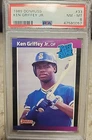 1989 Donruss #33 Ken Griffey Jr Rated Rookie RC PSA 8 NM-MT Mariners