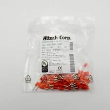 100 Pack of Altech Corp 2397.0/100 20AWG Orange Single Wire Ferrule Connector