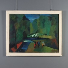 'Gian Rodolfo D'Accardi' Cavalcata nel Bosco Dipinto Olio su Tela 1955 Originale