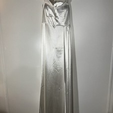 White Satin Wedding/ Formal Gown Off The Shoulder Size Medium