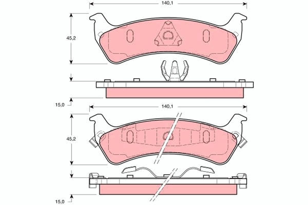 Plaquettes de frein GDB1238 TRW pour restaurer le freinage des Jeep