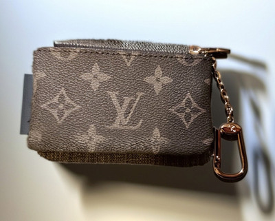 Louis Vuitton Monogram Black & Gray Key Pouch Coin Purse