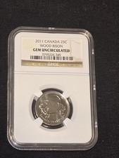 2011 Canada Wood Bison Gem Uncirculated 25 Cents Ngc