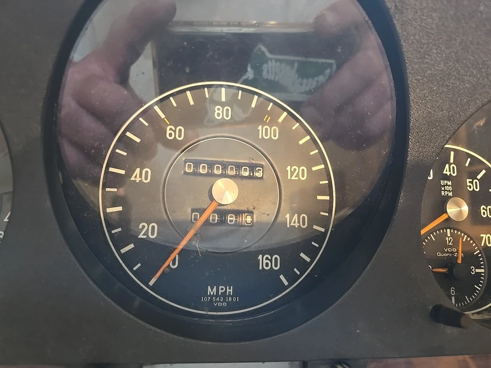 1973-80 Mercedes R107 450SL 450SLC 160mph instrumento tach cluster speedo 0 milhas - Imagem 2 de 4