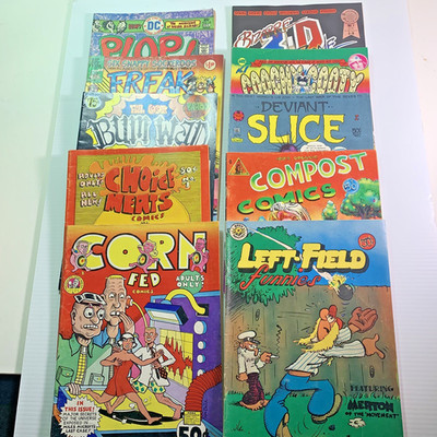 Underground Comix Lot x10 Low Grade - Deviant Slice, Compost, Choice Meats, Bum