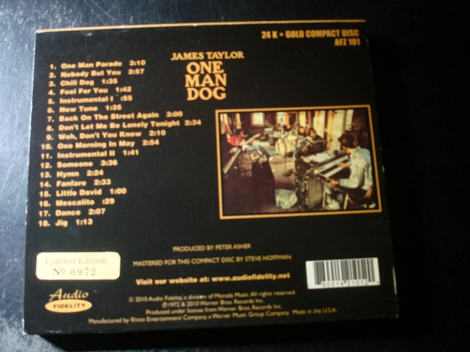 JAMES TAYLOR ONE MAN DOG 24 KT GOLD CD LIMITED EDITION - Image 2 of 2