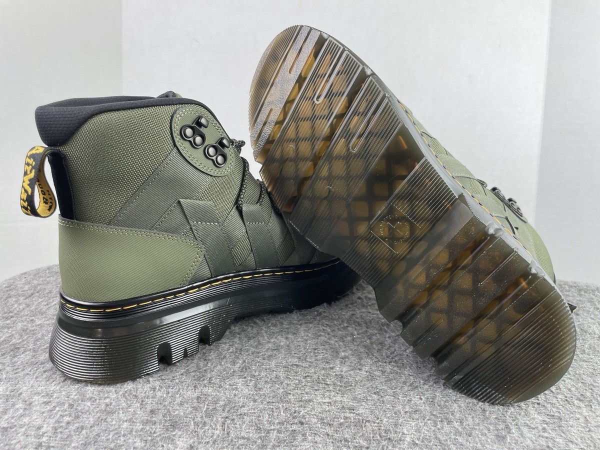 Dr. Martens Boury Combat Military Boots Olive Green Nylon 