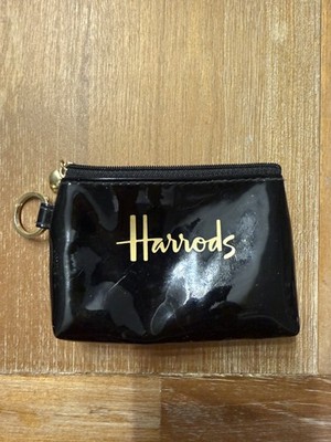 HARRODS BlackZip Coin Purse With Key Fob 3-1/2'' x 5'' NWOT New UK