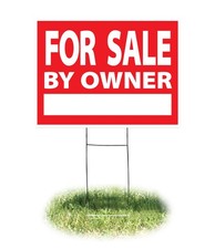 Headline Sign - Yard Sign, "for Sale by Owner" with 18x24 inches, Red