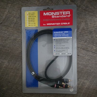 Monster Cable I200 Stereo Audio 2 Interlink 200 1m (39in) NIB New