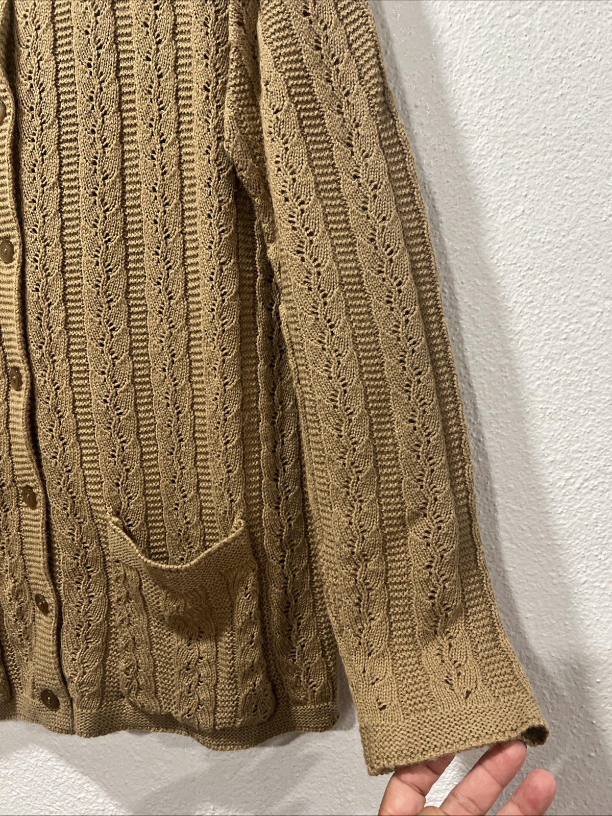 Easy Essentials Cable Knit Long Sleeve Sweater Ca… - image 4