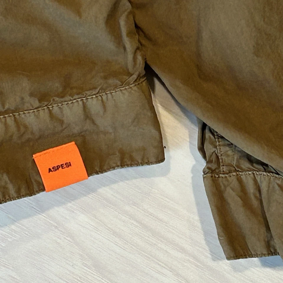 Chaqueta Bomber Aspesi Marrón Botón a Presión Hombre Mediana Foto 3 de 4