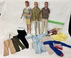 Vintage Flocked Hair Ken & Allan Dolls With Clothing, Shoes, Accessories Mattel