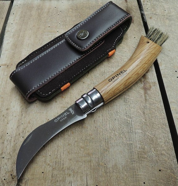 Opinel Pilzmesser Oak Schwammerlmesser Sandvik-Stahl Eichenholz + Lederetui-image