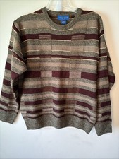 Vintage 90s Men's Large Sweater 3D Knit Grandpa Old School Cosby Townecraft