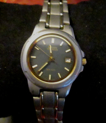 Citizen Eco-Drive Titanium WR100   Damen Uhr Armbanduhr   Grau/Gold ohne  OVP