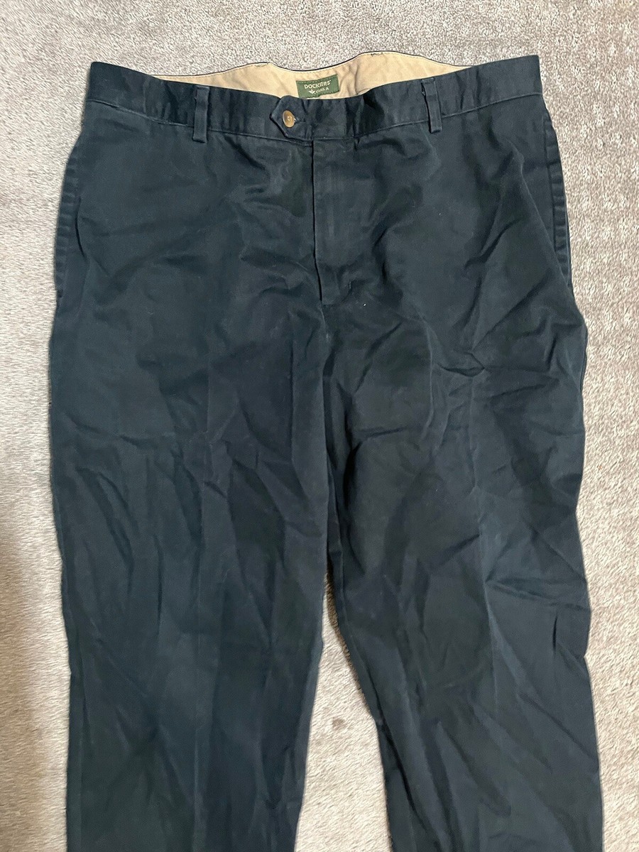 Men's Dockers Class A Cotton Flat Front Pants Lt Black 40x30