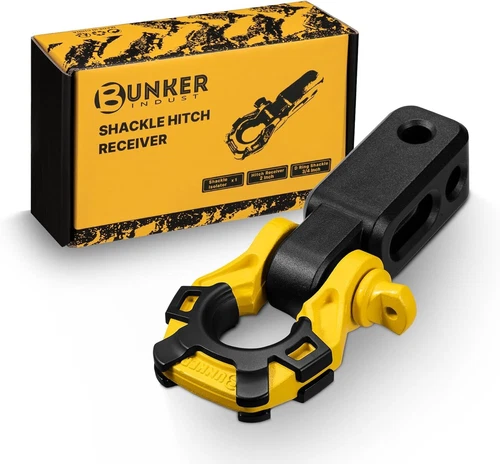 Shackle Hitch Receiver 3/4" D Ring Shackle w/Trailer Hitch-Fits 2" Receivers