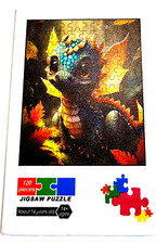 Wooden Dragon Puzzle multicolor 120 pieces letters on back pieces ages 14