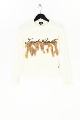 Just cavalli Longsleeve-Shirt Leo Print I 44 = D 36 ivory brown