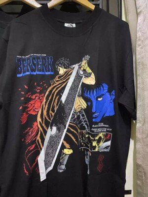 Vintage 90's Berserk Guts Anime Movie Black Unisex T-Shirt Reprint