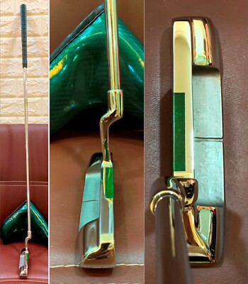 Rare Deity Genuine Jade Golf Putter with Forest Green Checkered