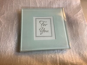 2 x Kate Aspen Forever Glass Photo Pics Coasters 4” x 4” Wedding Gift NEW