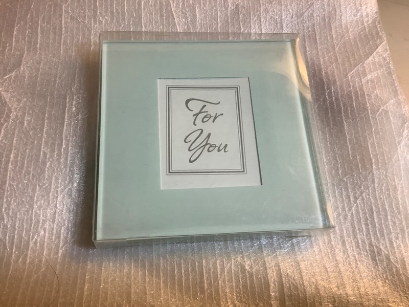 2 x Kate Aspen Forever Glass Photo Pics Coasters 4” x 4” Wedding Gift NEW