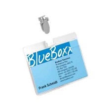Durable Visitor Badge with Rotating Clip Strap 60x90mm Clear (Pack of 25)