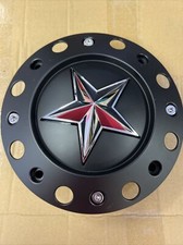 Rockstar Kmc Xd775 Wheel Tall Center Cap Matte Black Chrome Star 1000775b