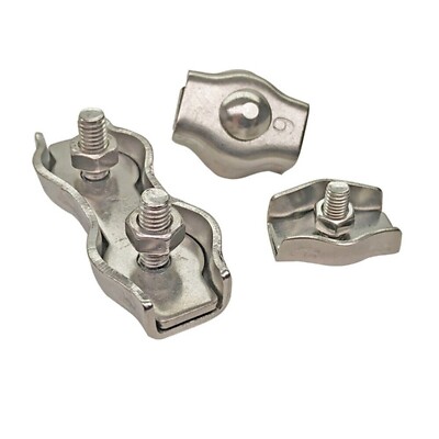 M2 to M10 Simplex Duplex Shape Steel Wire Grip Grips Clamp Clips Rope Cable