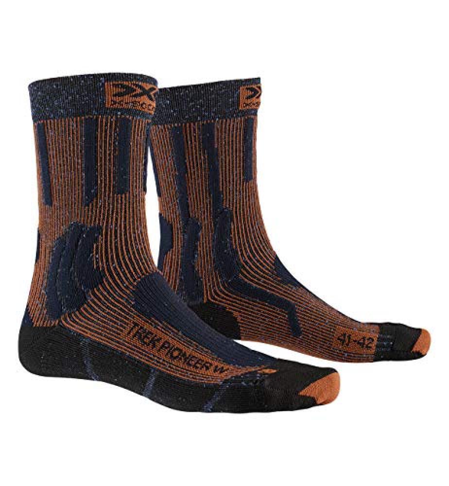 (TG. 42) X-Socks Trek Pioneer Women Socks Socks, Donna, Midnight Blue/Crimson Re