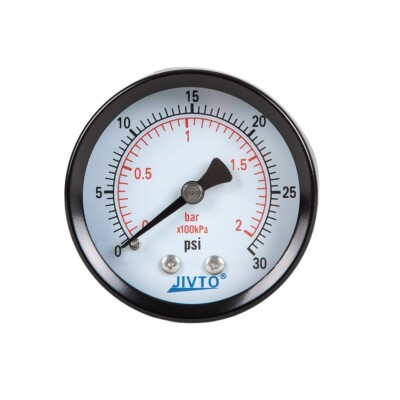 General Dry Pressure Gauge, 1.5'' Dia, 0-30 psi, 1/8 NPT Back Mount ( pack of 1)