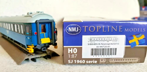 NMJ 205.401, SJ, 2te klasse Personwagen, blau-dunkelgrau, OVP, wie Neu