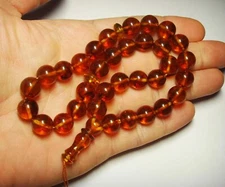 Islamic 33 beads Genuine  Amber prayer beads  Tasbih pressed 26,74gr B-719