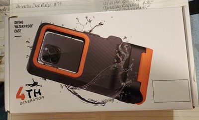 Black And Orange 4th Generation Diving Waterproof Case Compatible With Most...