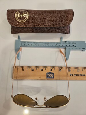 Vintage Rare Ray-Ban 58014 Aviator Sunglasses Gold Frame Smoke