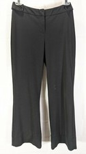EXPRESS Women's Black Mid Rise Regular Fit Flare Leg Stretch Dress Pants sz 3/4