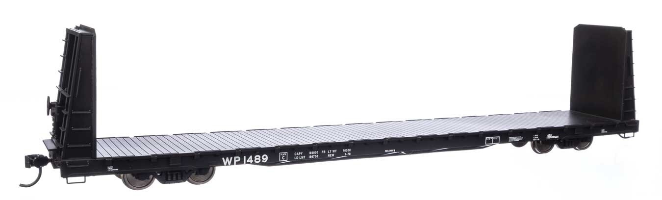 H0 Scale - Walthers Freight Car 68' Bulkhead Flatcar Western Pacific - 50621 New