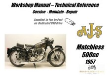 AJS Matchless 500cc Manuale Officina Servizio Riparazione USB 1957