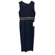 Mac Duggal | NWT 10 Sequined High Neck Sleeveless Column Gown Style #93603