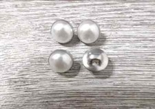 crystal rhinestone faux pearl buttons sewing alloy 1/4 inch 4pc new