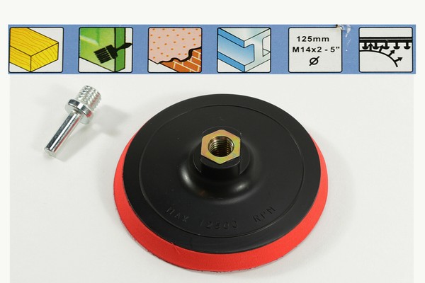 ★ ★ ★ Schleifteller 125 Mm Mit Klettverschluss Ware FÜR Bohrmaschine-image