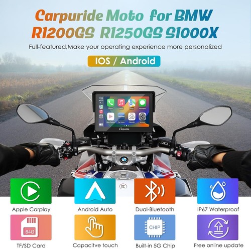 Carpuride W502B Moto Wireless Carplay Android Auto With BMW Navigation Mount - Picture 2 of 9