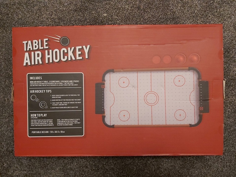 Table Top Air Hockey Game Battery Operated Pushers Pucks eBay