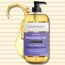 Lavender Relaxation Massage Oil 8.8 oz by Cosmetasa