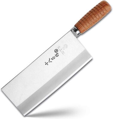 SHI BA ZI ZUO Cleaver Knife Meat 8-inch Professional Chef Stainless Steel Safe